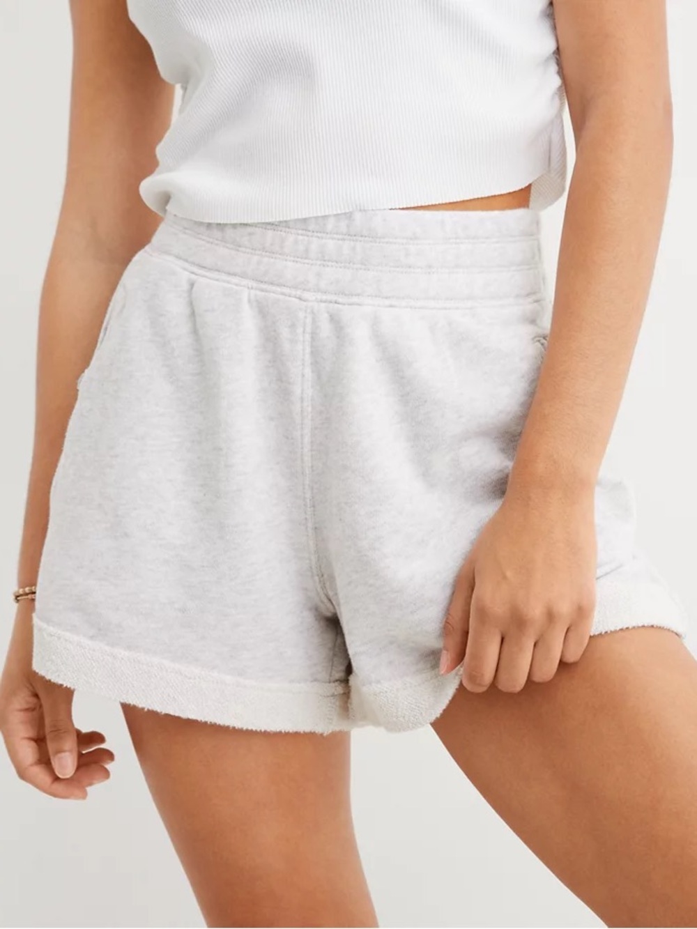 Aerie Heather Gray Terry Knit Lounge Shorts Size S